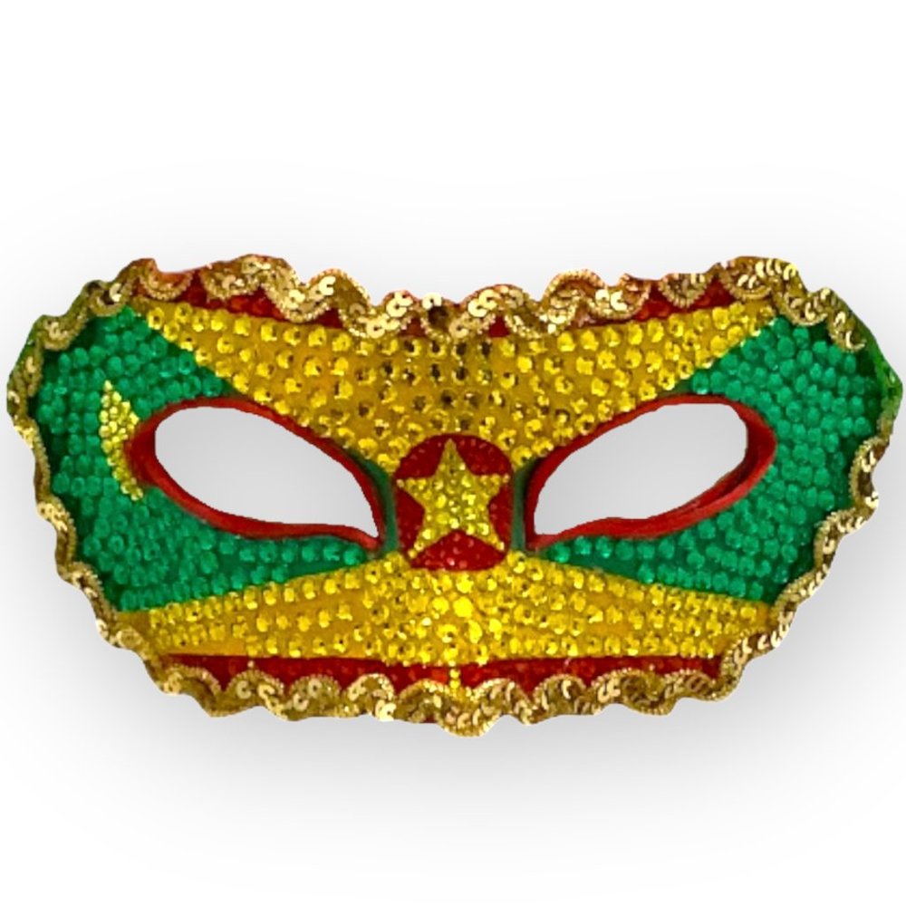 Grenada Masquerade Mask covered in crystal rhinestones